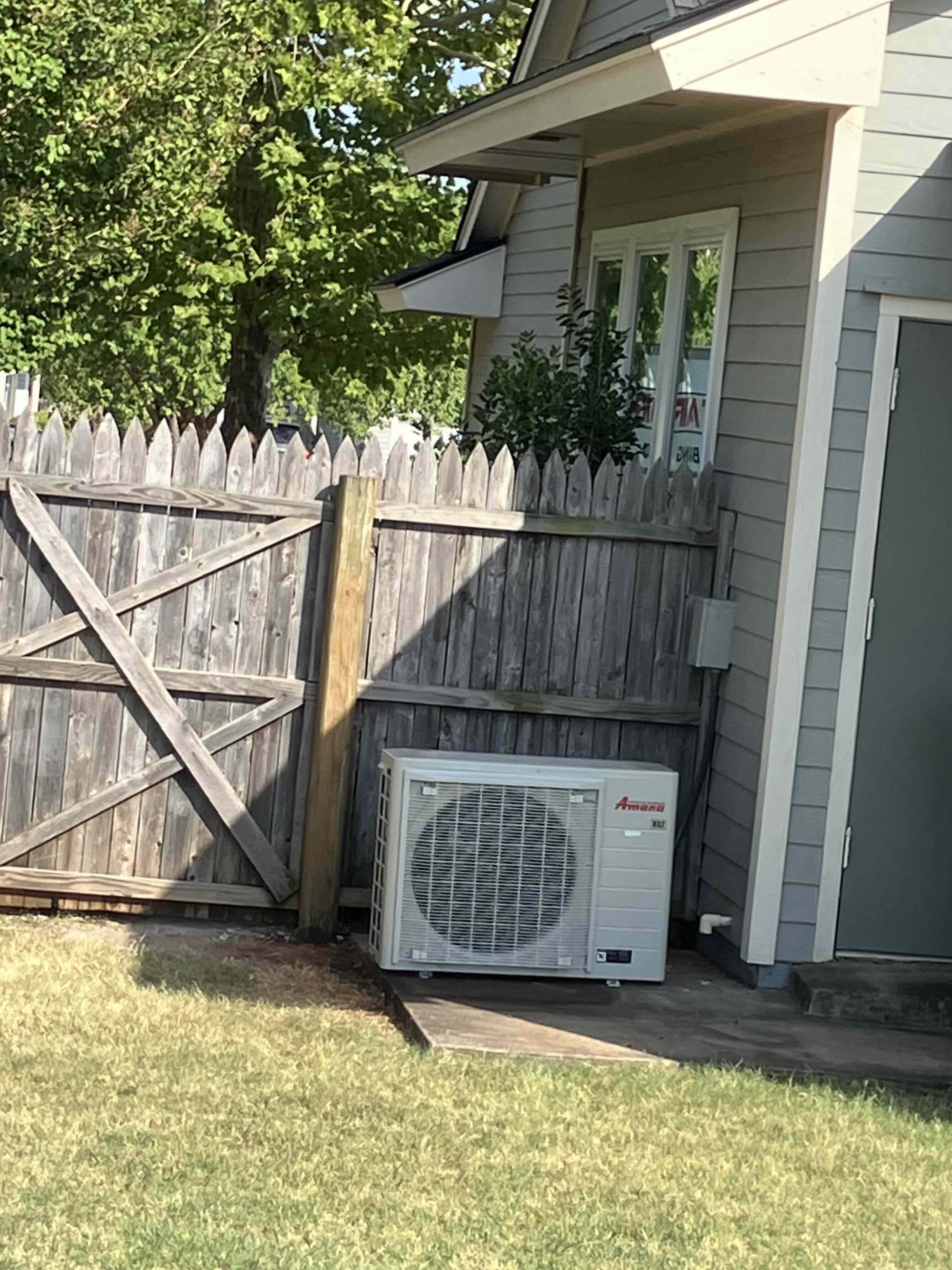 Outdoor air conditioning system installed at a home
